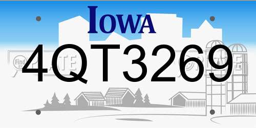 4QT3269 Iowa License Plate