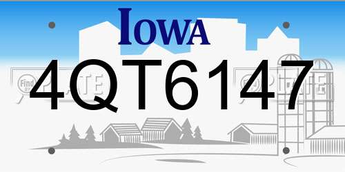 4QT6147 Iowa License Plate