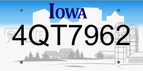 4QT7962 Iowa License Plate