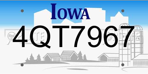 4QT7967 Iowa License Plate