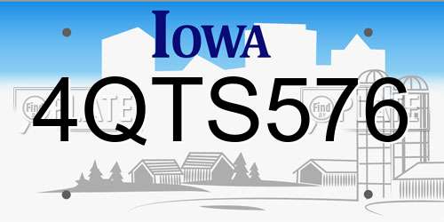 4QTS576 Iowa License Plate