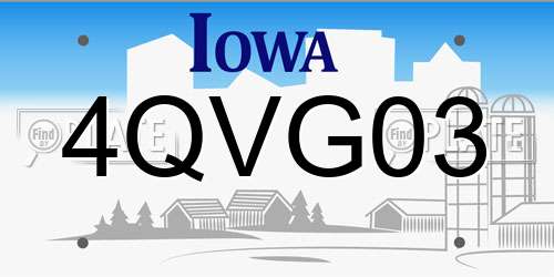 4QVG03 Iowa License Plate