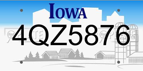 4QZ5876 Iowa License Plate