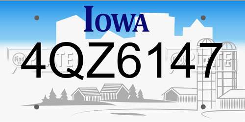 4QZ6147 Iowa License Plate
