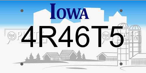 4R46T5 Iowa License Plate
