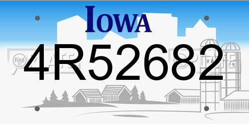 4R52682 Iowa License Plate