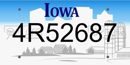 4R52687 Iowa License Plate
