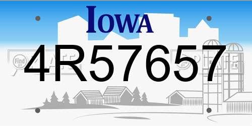 4R57657 Iowa License Plate