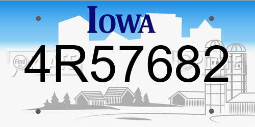 4R57682 Iowa License Plate