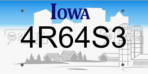 4R64S3 Iowa License Plate