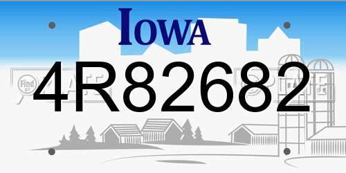 4R82682 Iowa License Plate