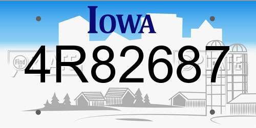 4R82687 Iowa License Plate