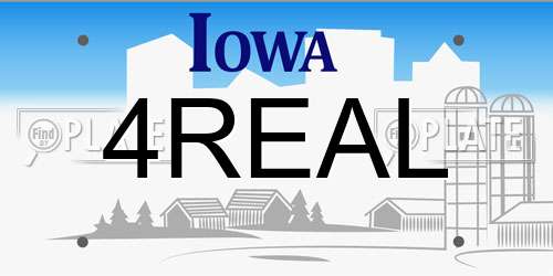 4REAL Iowa License Plate