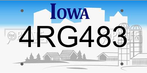 4RG483 Iowa License Plate