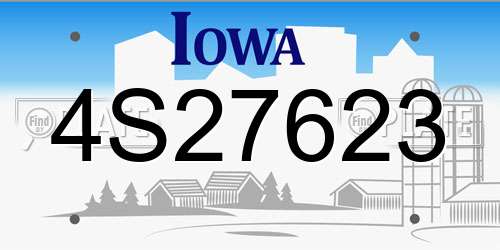 4S27623 Iowa License Plate