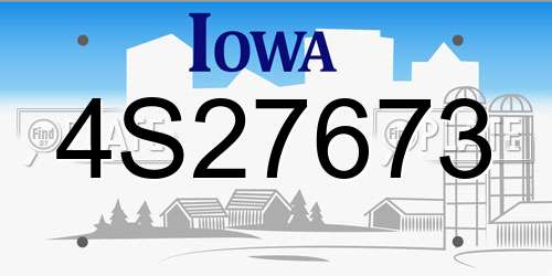 4S27673 Iowa License Plate