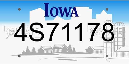 4S71178 Iowa License Plate