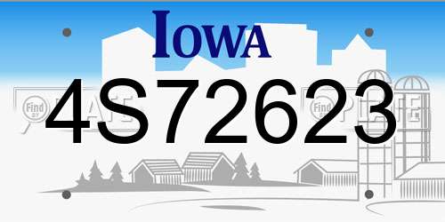 4S72623 Iowa License Plate