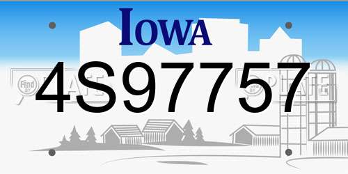 4S97757 Iowa License Plate