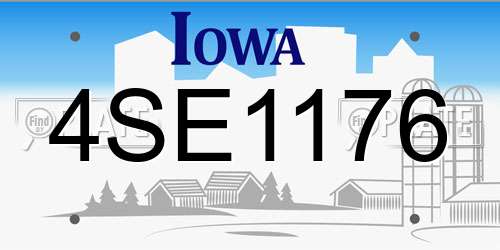 4SE1176 Iowa License Plate