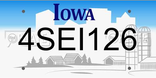 4SEI126 Iowa License Plate