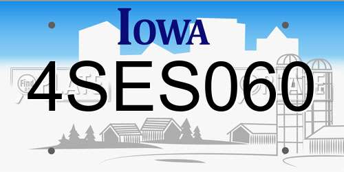 4SES060 Iowa License Plate
