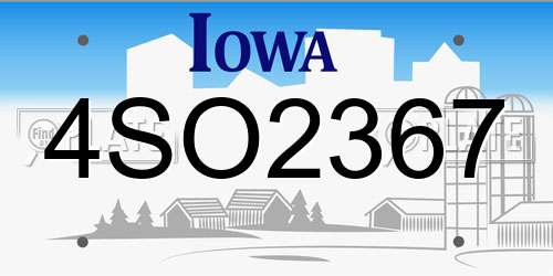 4SO2367 Iowa License Plate