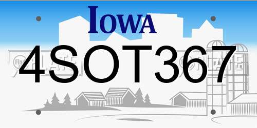 4SOT367 Iowa License Plate
