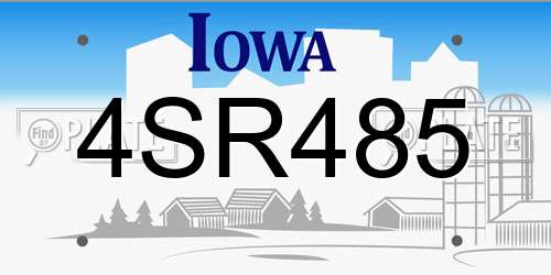 4SR485 Iowa License Plate