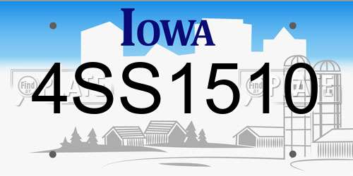 4SS1510 Iowa License Plate