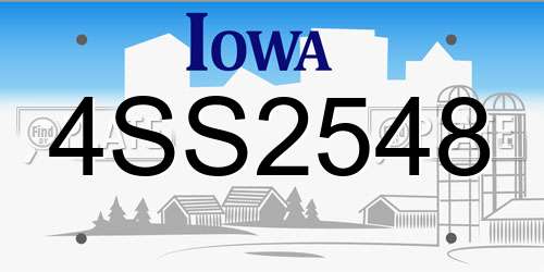 4SS2548 Iowa License Plate
