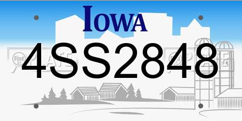 4SS2848 Iowa License Plate