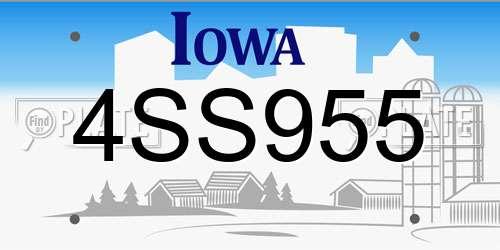 4SS955 Iowa License Plate