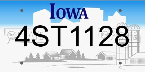 4ST1128 Iowa License Plate