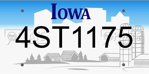 4ST1175 Iowa License Plate