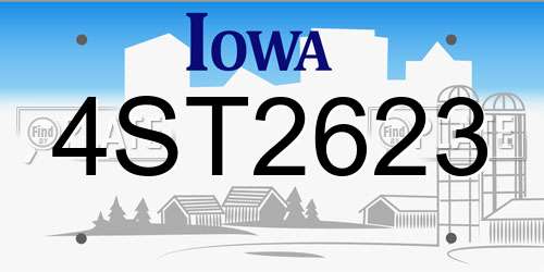 4ST2623 Iowa License Plate