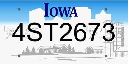 4ST2673 Iowa License Plate