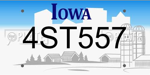 4ST557 Iowa License Plate