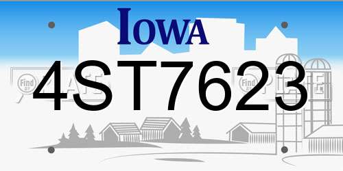 4ST7623 Iowa License Plate