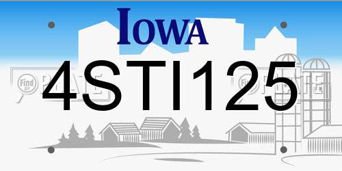 4STI125 Iowa License Plate