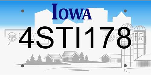4STI178 Iowa License Plate