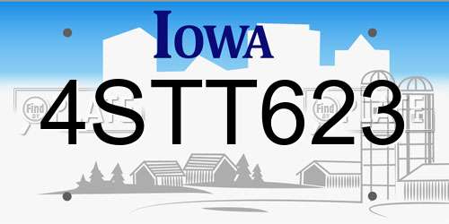 4STT623 Iowa License Plate