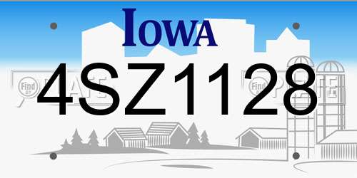 4SZ1128 Iowa License Plate