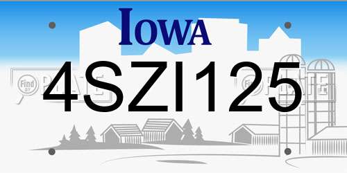 4SZI125 Iowa License Plate