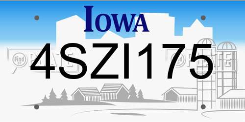 4SZI175 Iowa License Plate