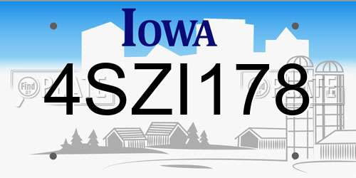 4SZI178 Iowa License Plate