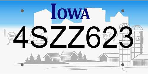 4SZZ623 Iowa License Plate