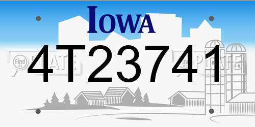 4T23741 Iowa License Plate