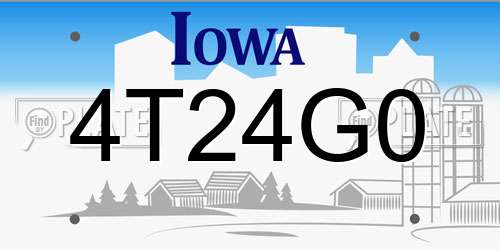 4T24G0 Iowa License Plate