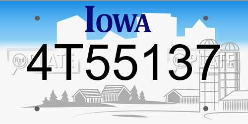 4T55137 Iowa License Plate